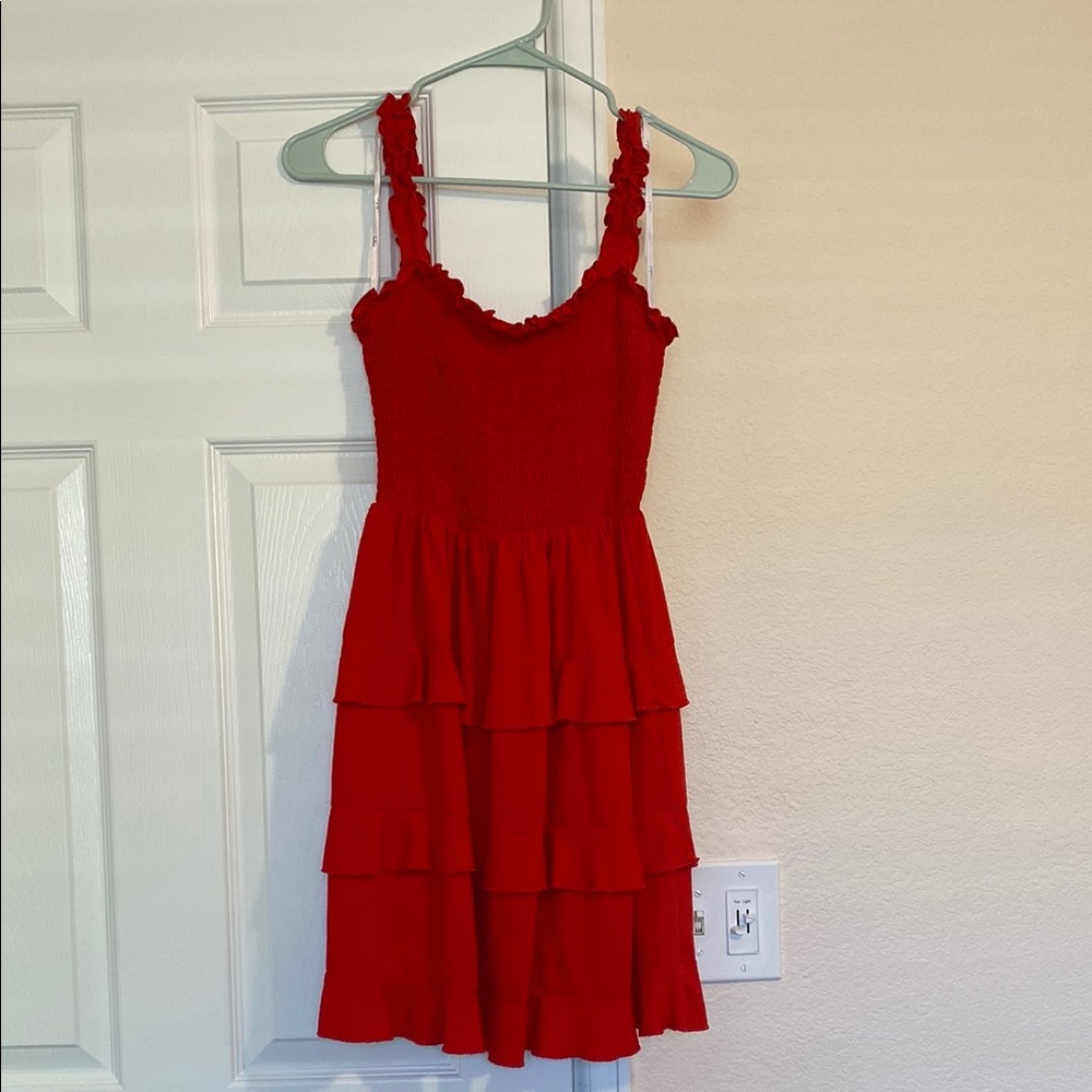 Lulu’s Red Tiered Sleeveless Dress